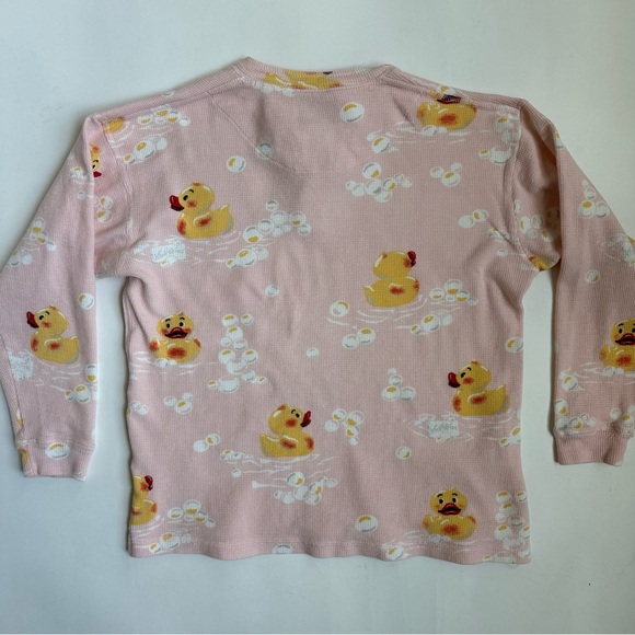 Nick & Nora Shady Character Thermal Knit Rubber Duckie Pajama Top S - Picture 2 of 8